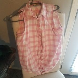 Tank blouse pink and white